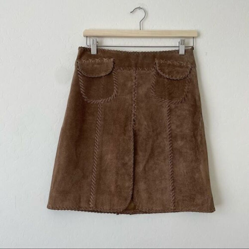 Vintage Leather Patchwork Skirt